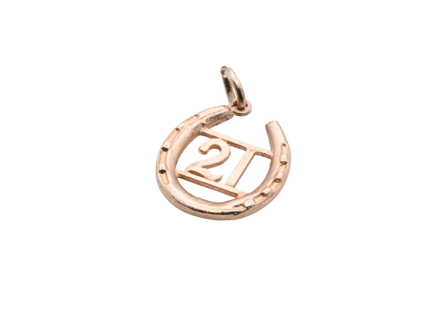 Vintage 9ct Gold "21" Lucky Horseshoe Charm