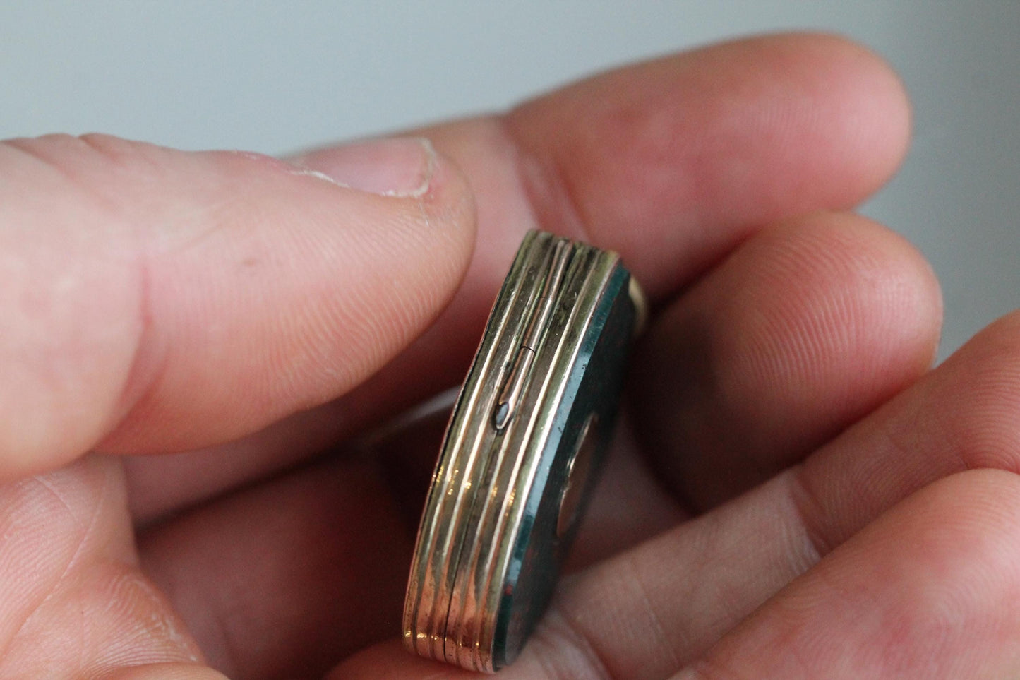 Antique 9ct Gold Bloodstone Shield Locket