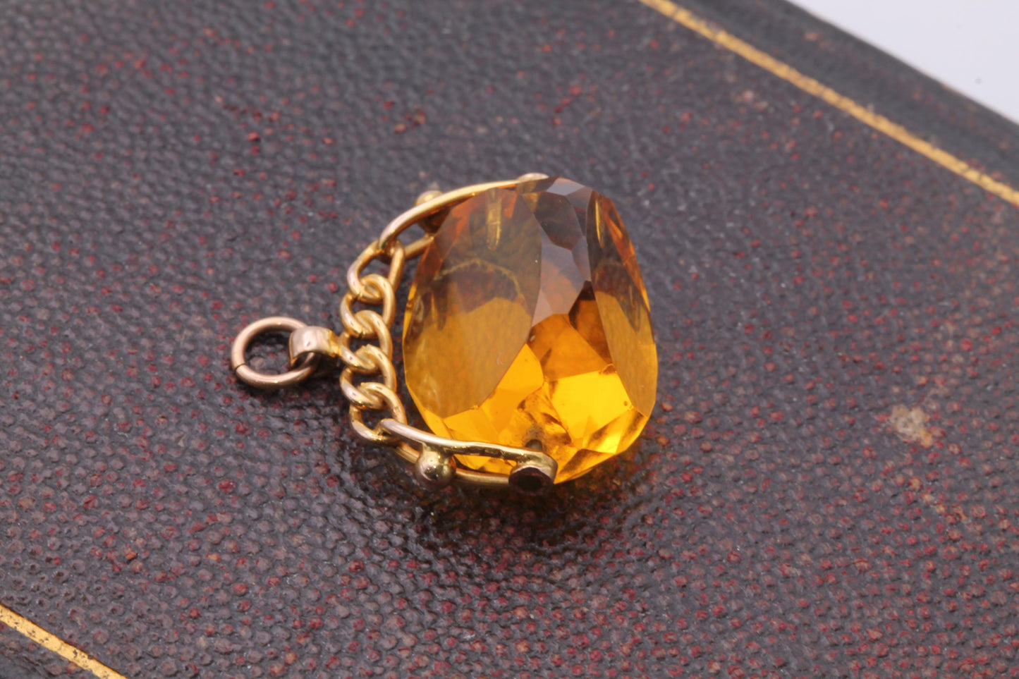 Antique 9ct Yellow Gold Citrine Spinner