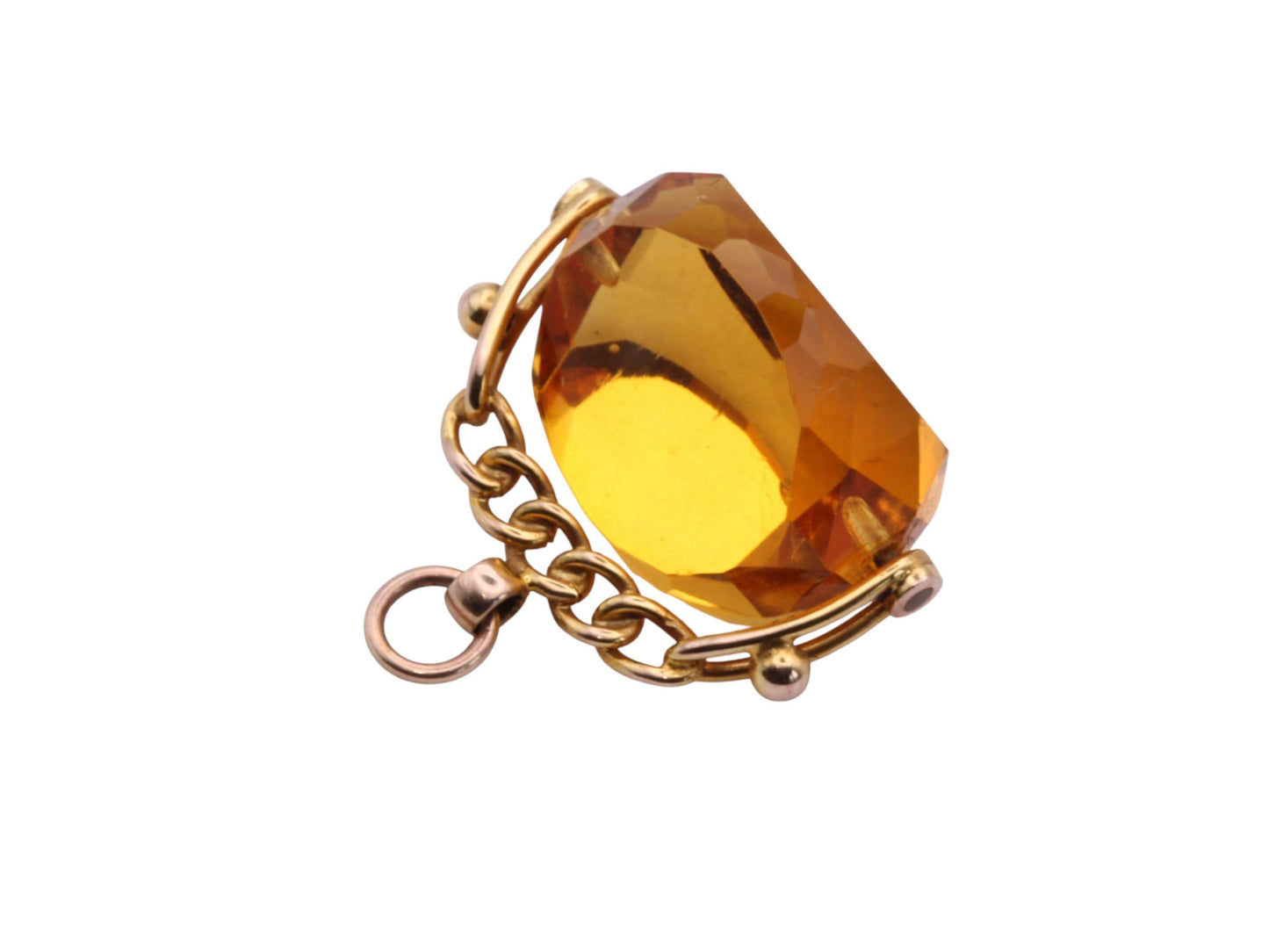 Antique 9ct Yellow Gold Citrine Spinner