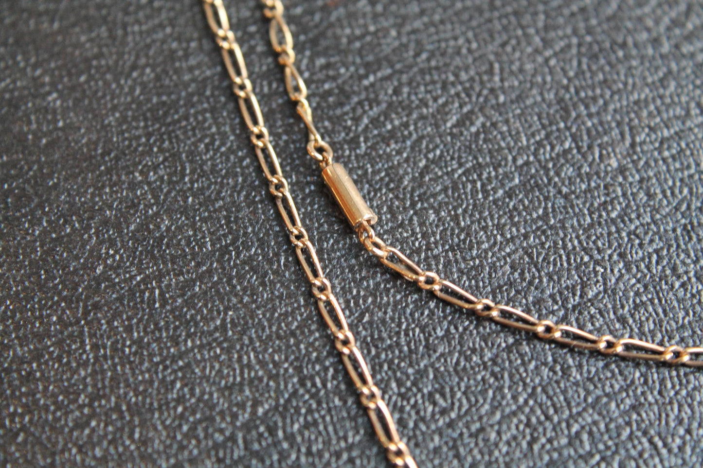 Antique 9ct Gold Paste Locket And Necklace Original Box, 15.75"