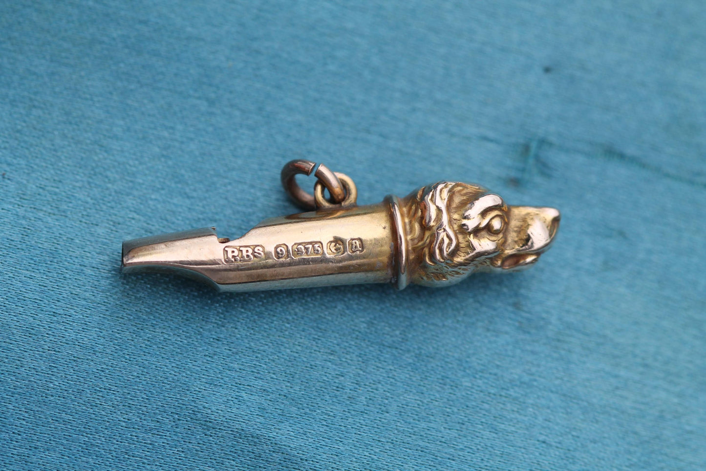 Antique 9ct Yellow Gold Hunting Dog Whistle, 1900