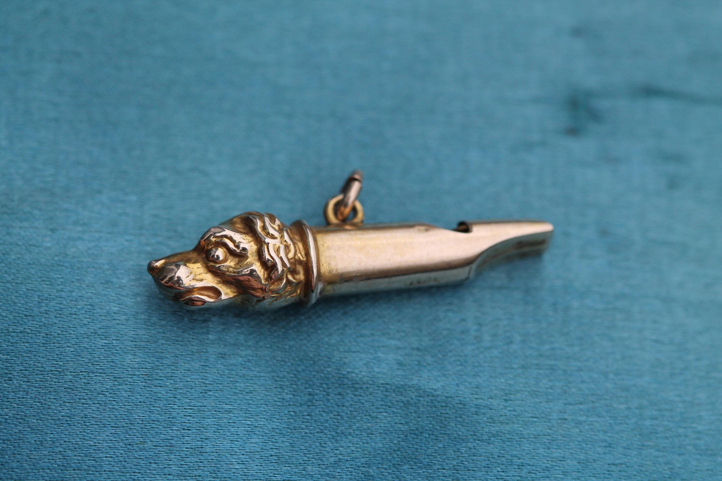 Antique 9ct Yellow Gold Hunting Dog Whistle, 1900