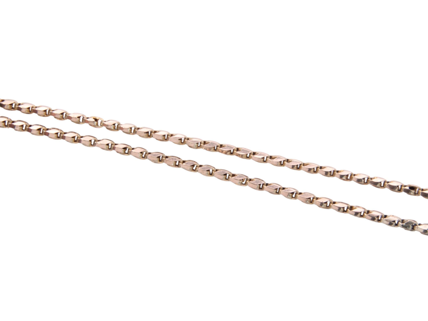 Antique 9ct Gold Tulip Link Long Guard Necklace Chain, 60"