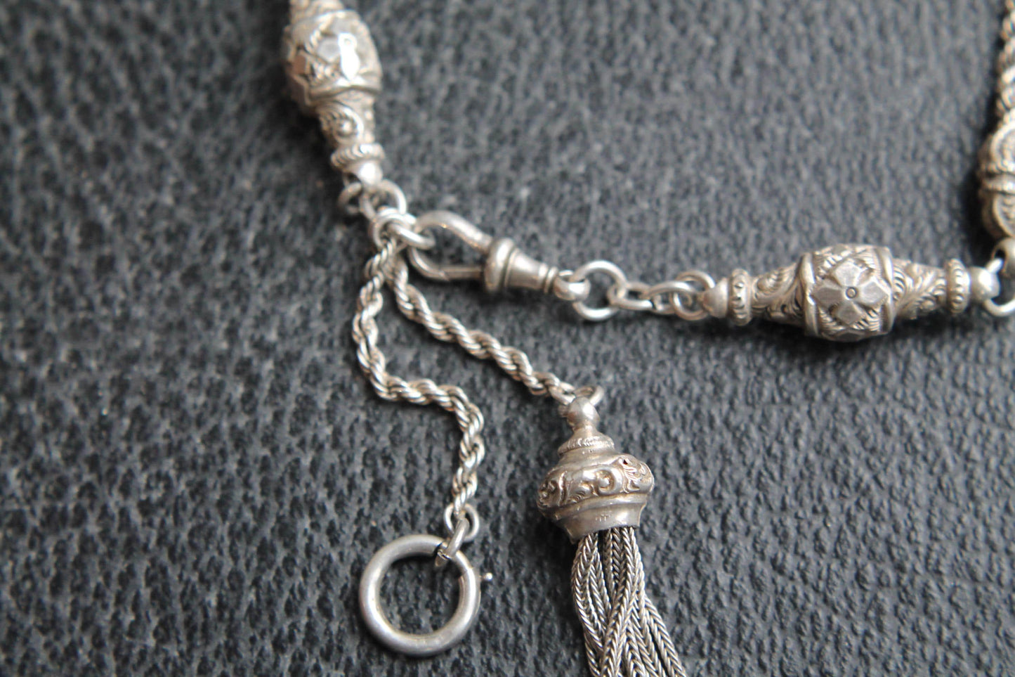 Antique Sterling Silver Albertina Bracelet With Tassel