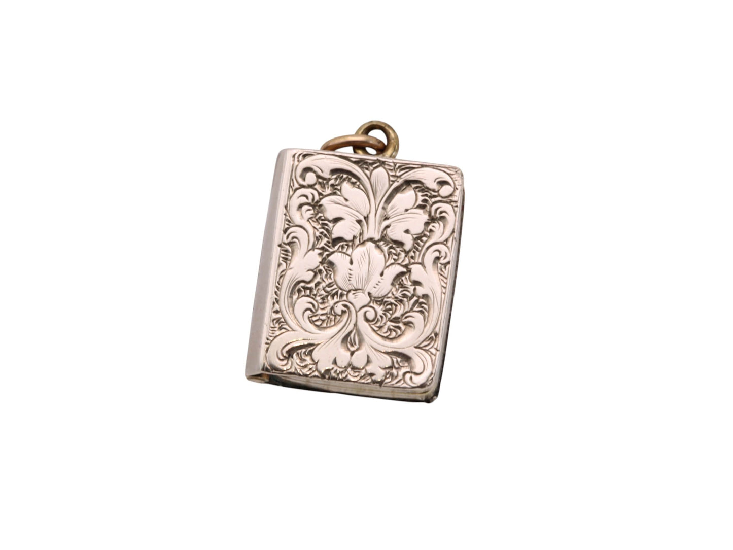 Antique 9ct Gold Chased Book Locket, c.1880