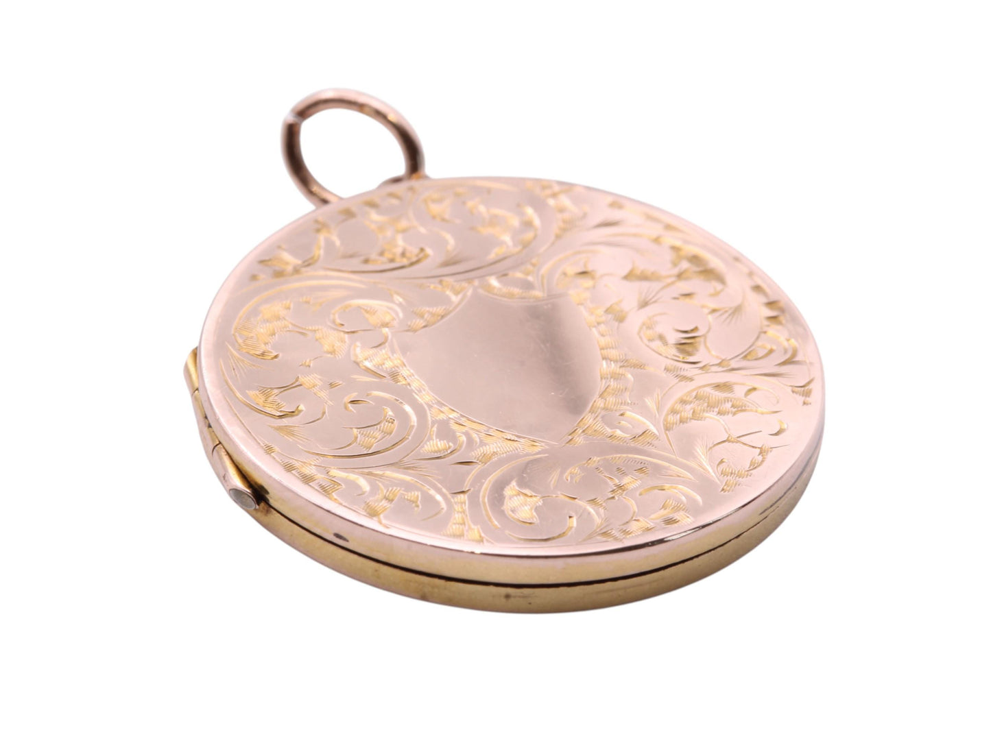 Antique 9ct Gold Chased Floral Locket