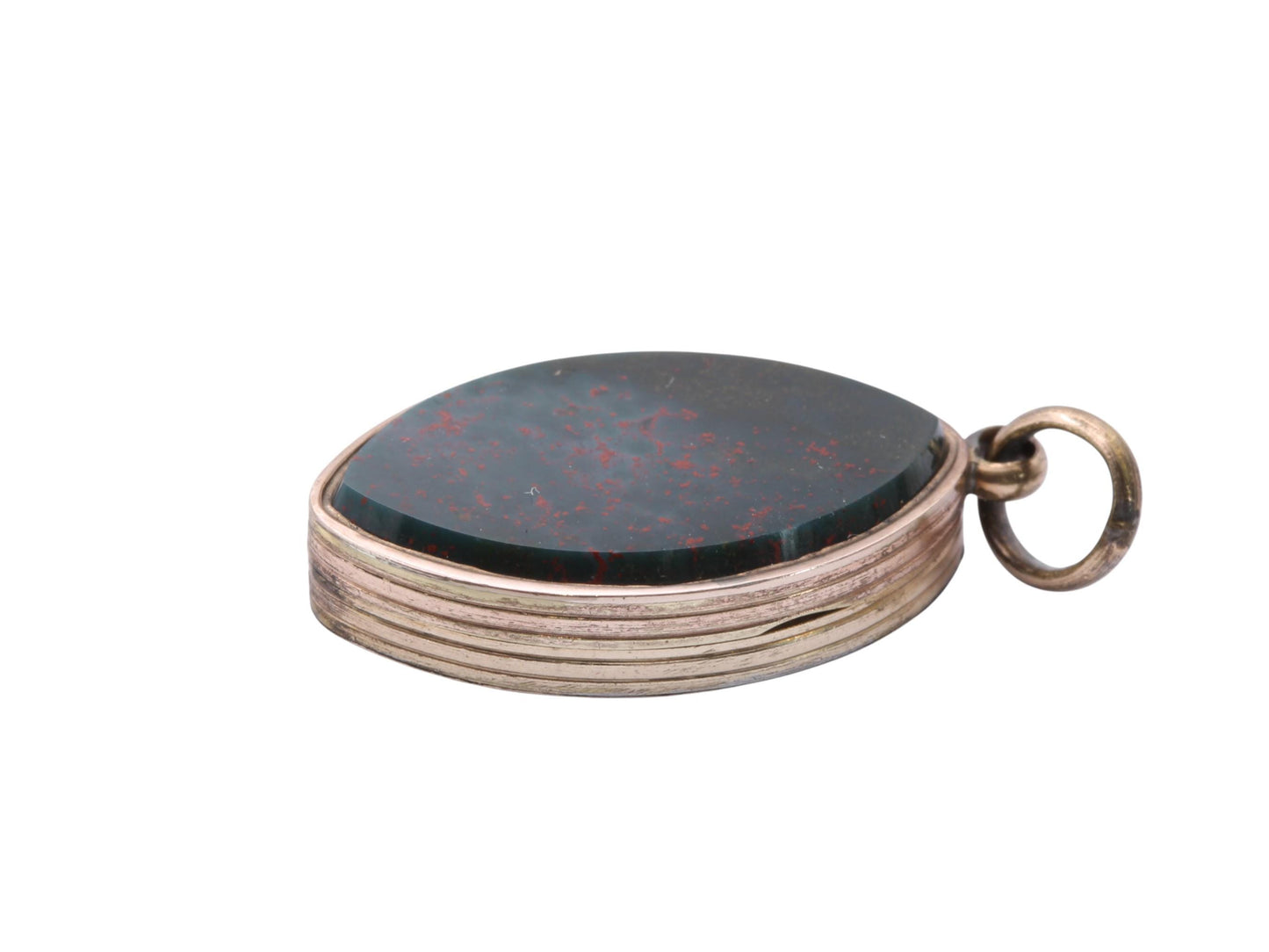 Antique-9ct-Gold-Bloodstone-Chased-Forget-Me-Not-Locket