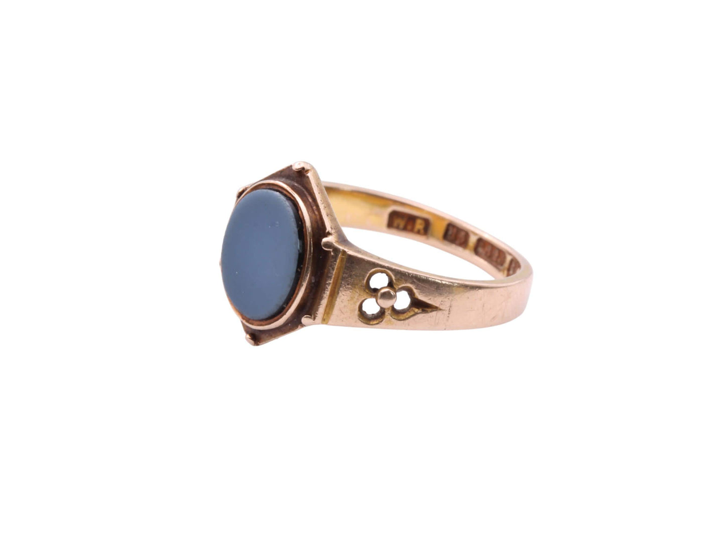 Antique 15ct Gold Blue Sardonyx Signet Ring, 1865