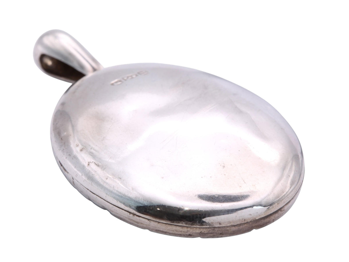 Antique Sterling Silver Floral Chased Locket, 1876