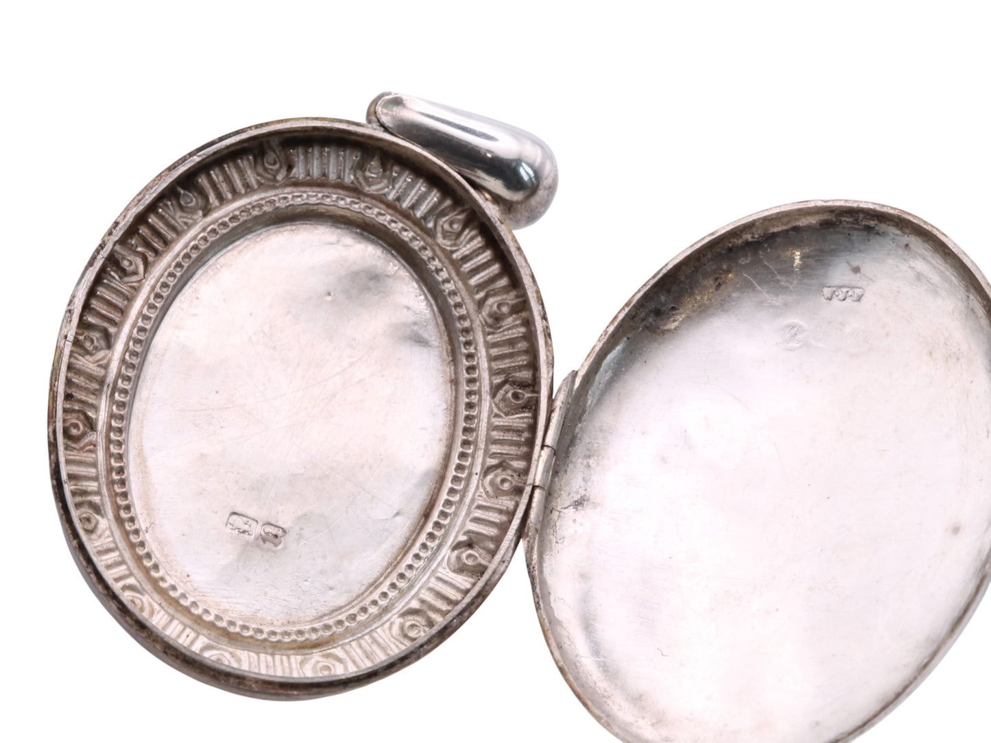 Antique Sterling Silver Floral Chased Locket, 1876