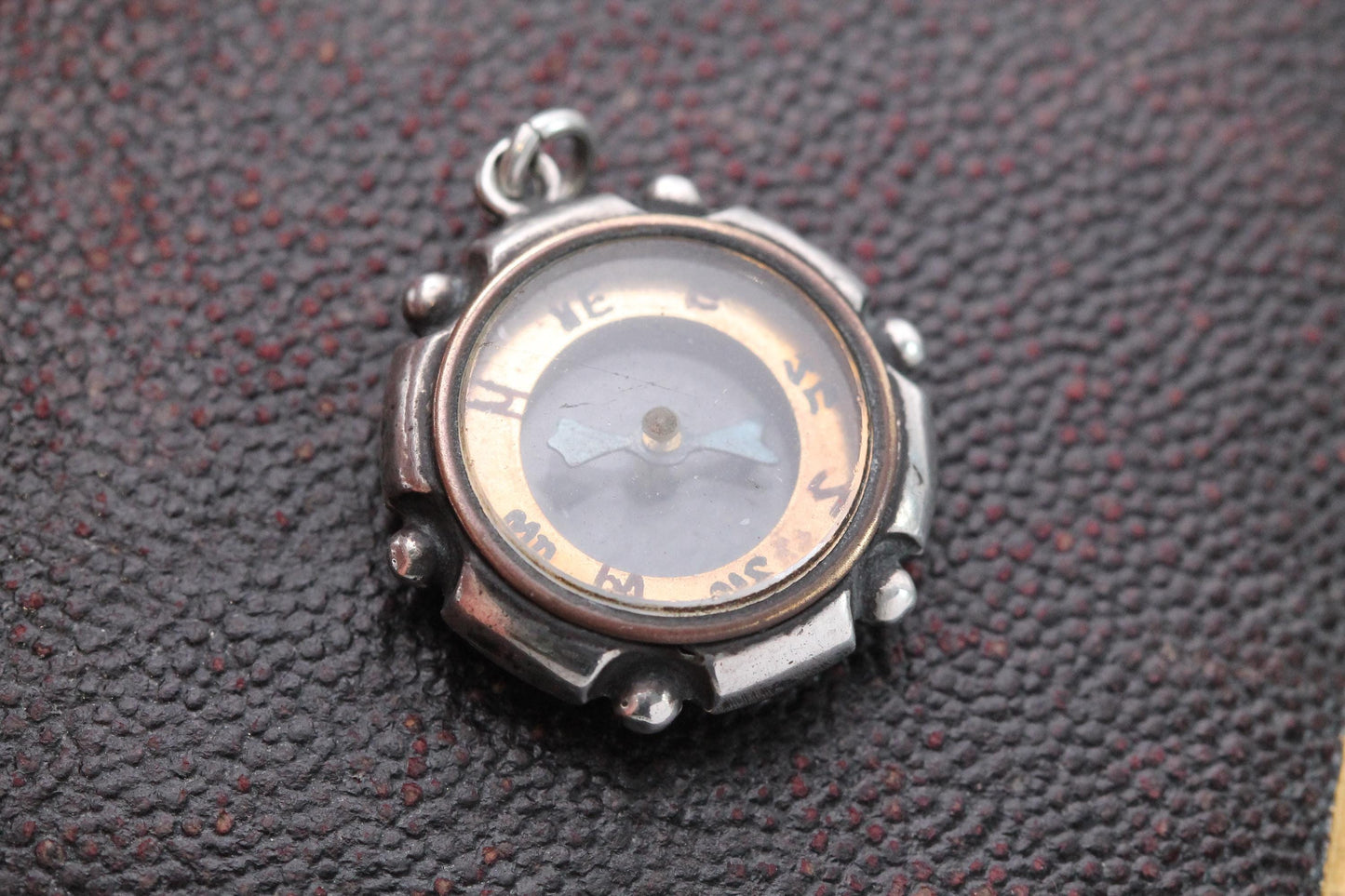 Antique Sterling Silver Compass Pendant