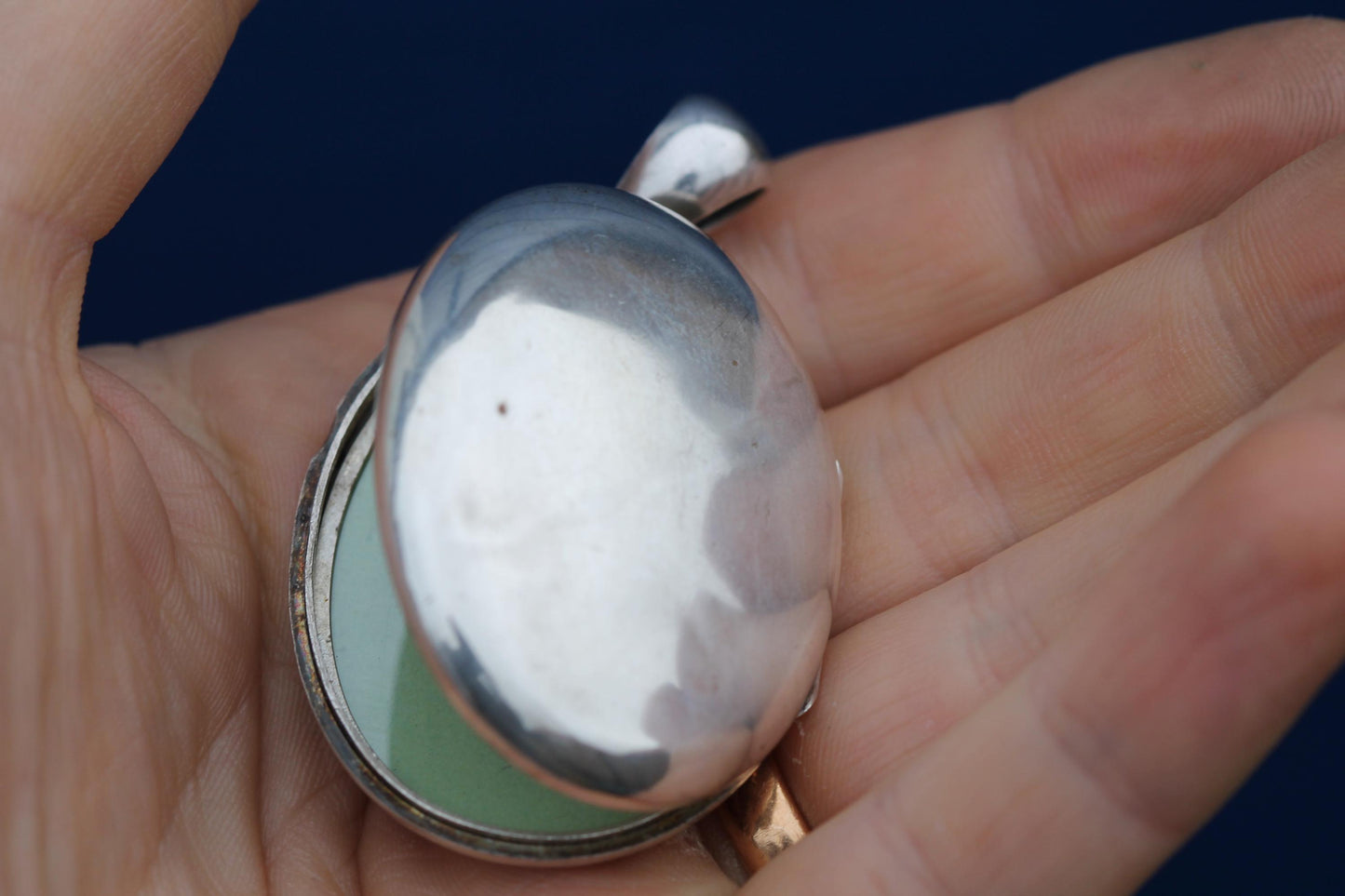 Antique Sterling Silver Chased Forget Me Not Locket