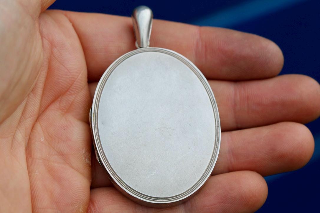 Antique Sterling Silver 3 Colour Gold Robin Locket, c.1880