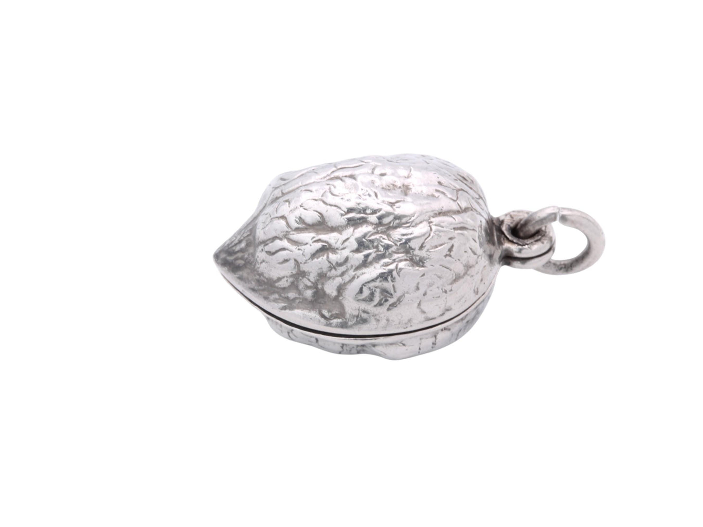 Antique Sterling Silver Walnut Pendant Locket, 1881