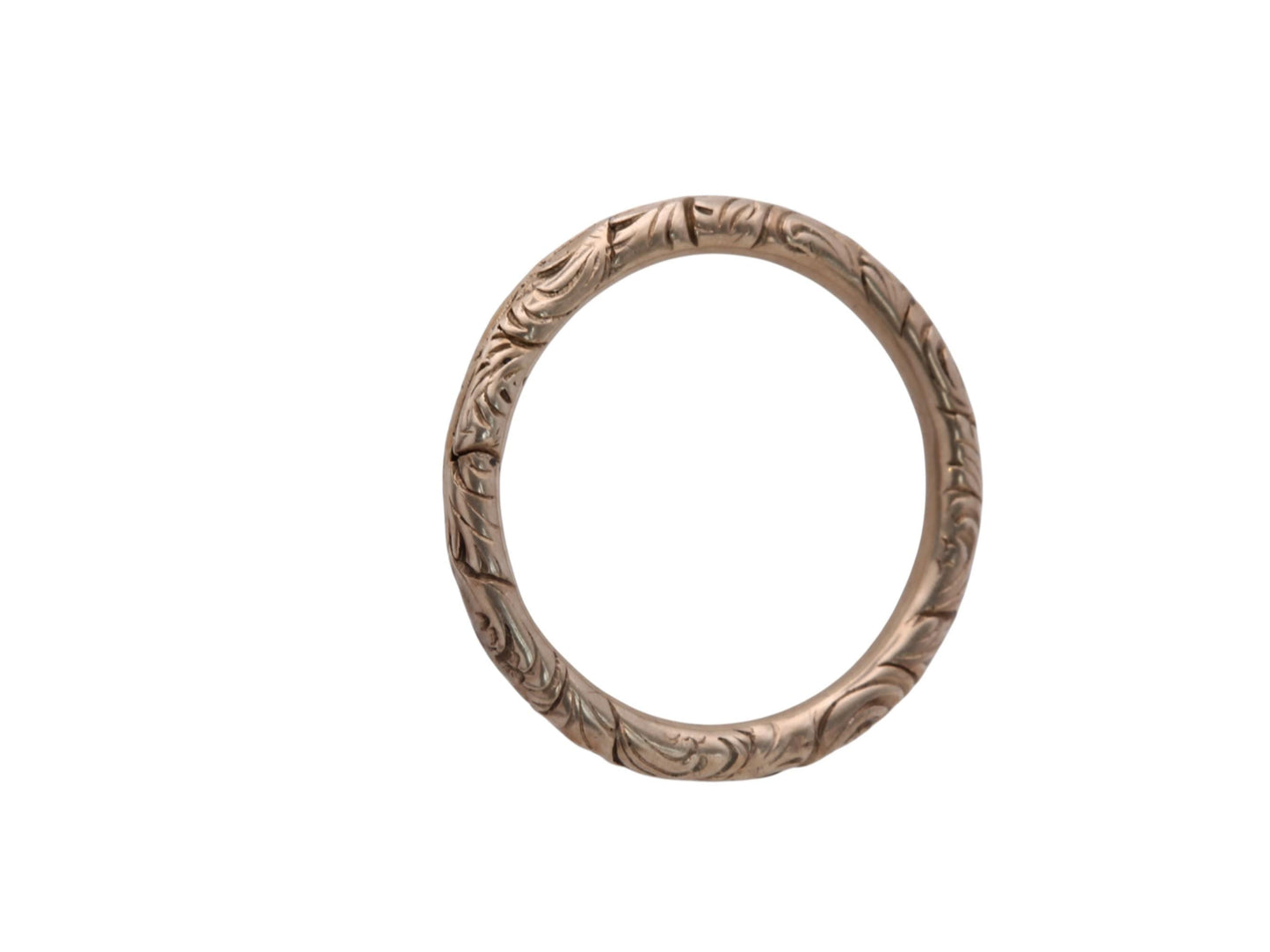 Antique 9ct Gold Chased Split Ring