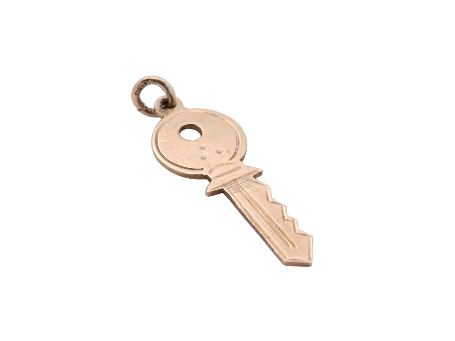 Vintage 9ct Gold Key Charm, 1986