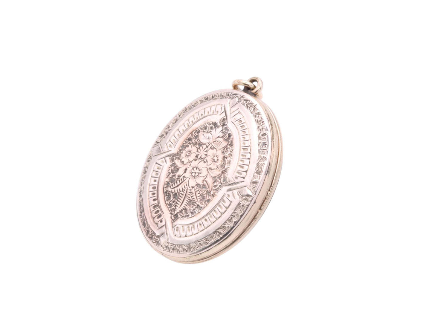 Antique 9ct Gold Chased Forget Me Not Locket