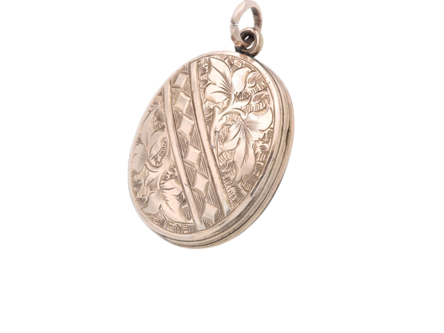 Antique 9ct Gold Chased Ivy Locket