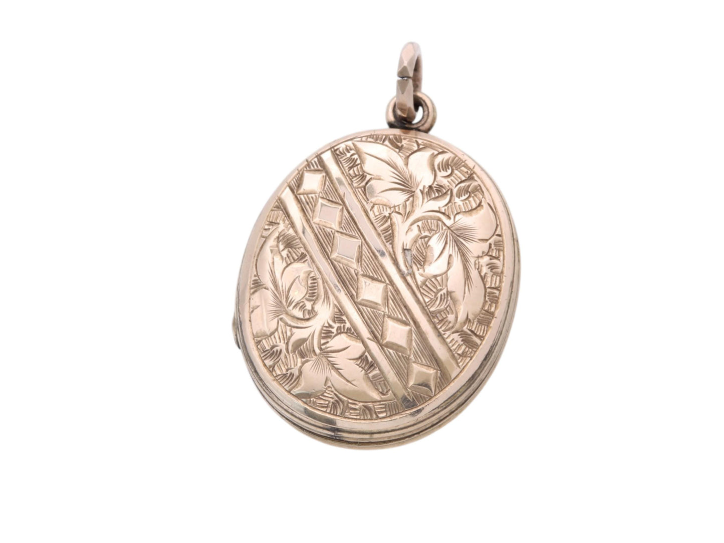 Antique 9ct Gold Chased Ivy Locket
