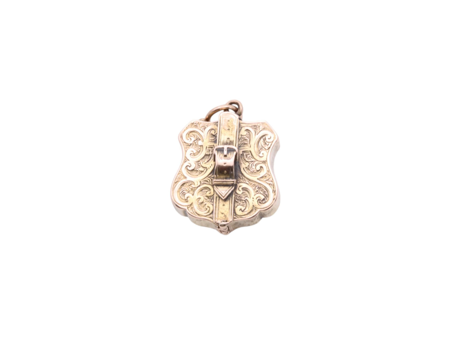 Antique 9ct Gold Chased Shield Locket, 1844