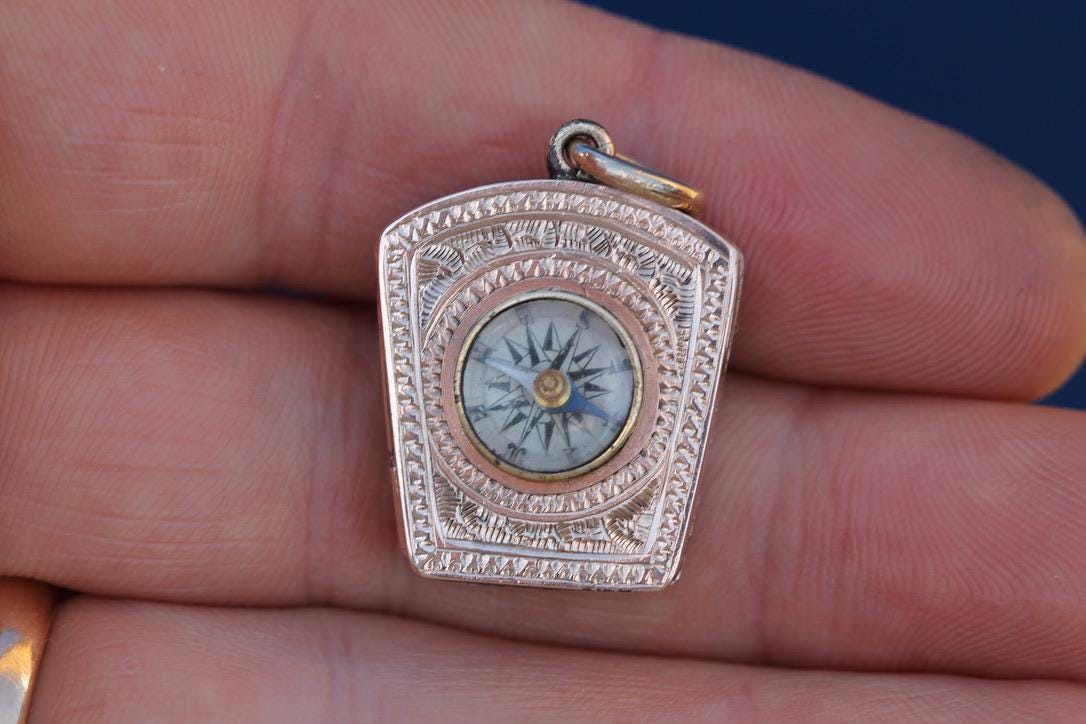 Antique 9ct Gold Compass Locket, c.1890