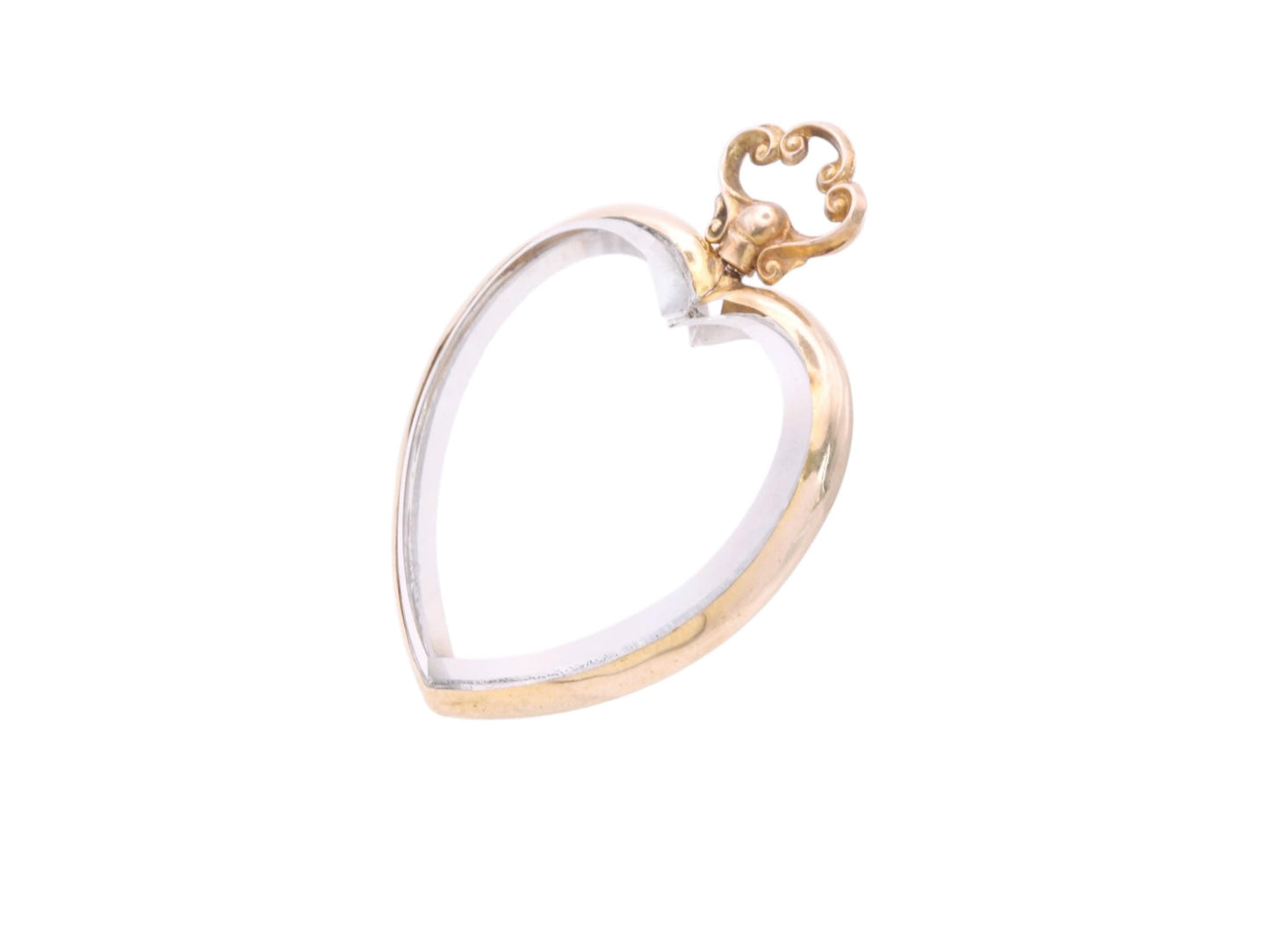 Antique 9ct Gold Heart Glass Locket, 1917