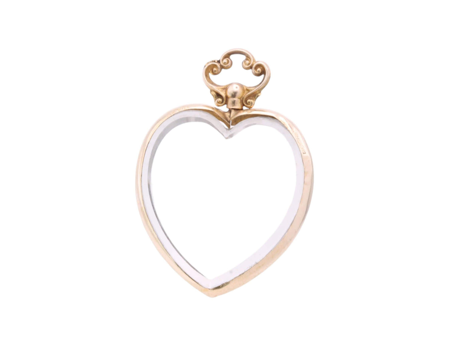 Antique 9ct Gold Heart Glass Locket, 1917