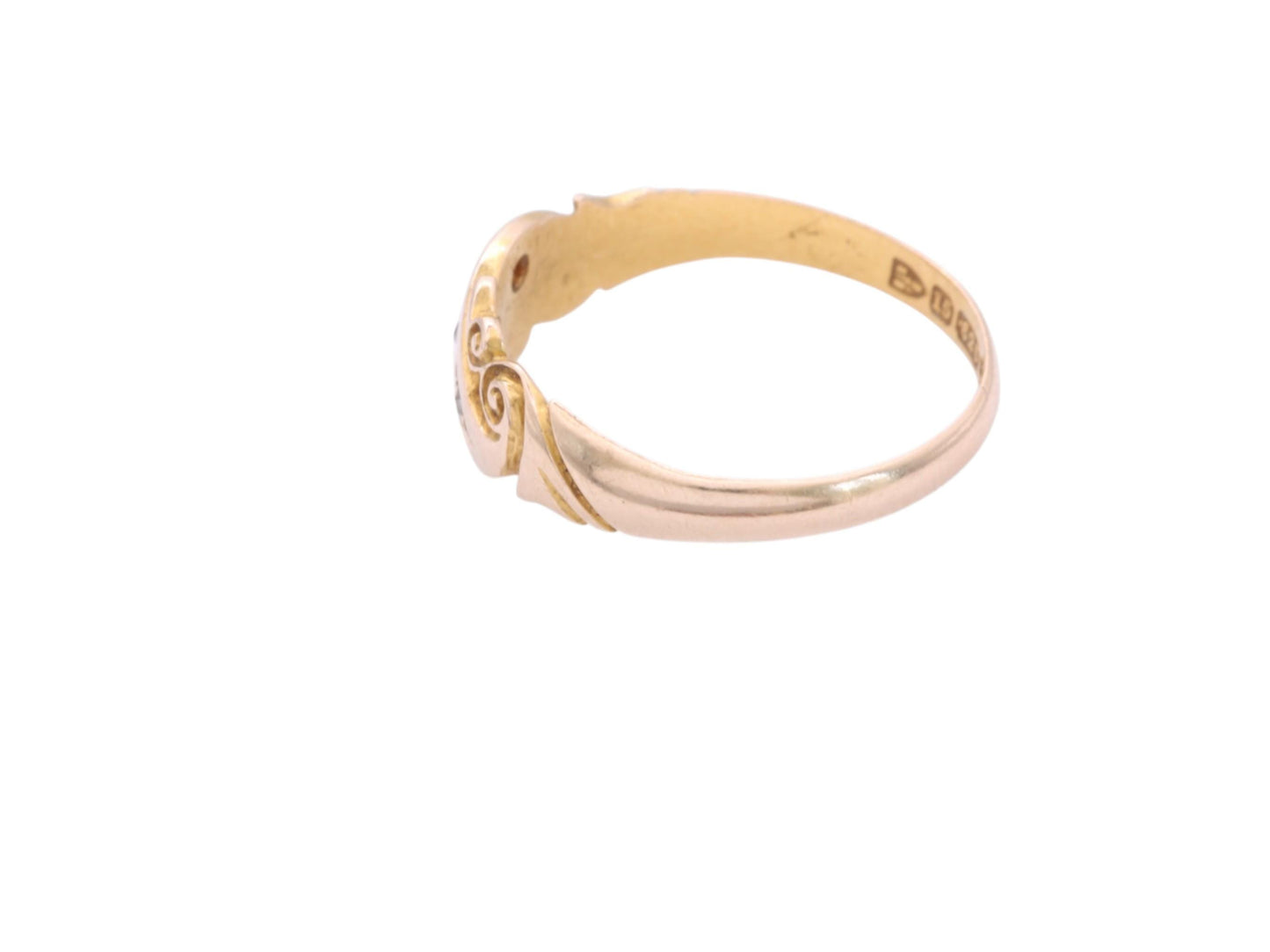 Antique 15ct Gold Diamond Gypsy Ring, 1894