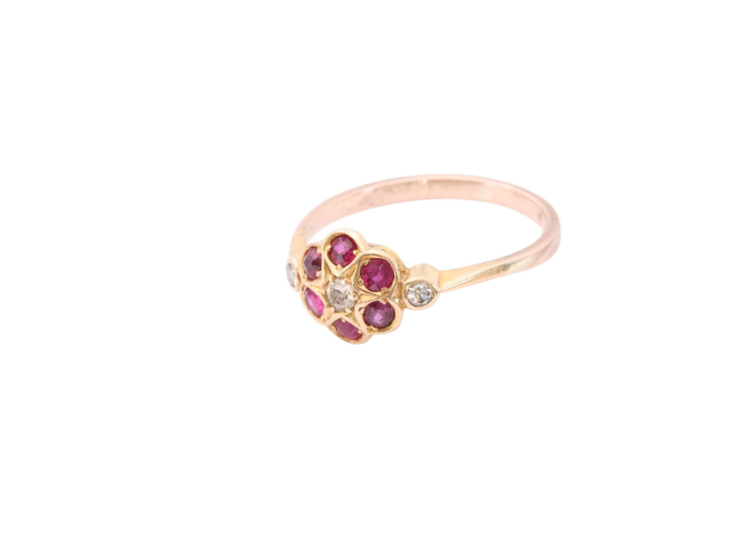 Antique-18ct-Gold-Diamond-Ruby-Cluster-Ring
