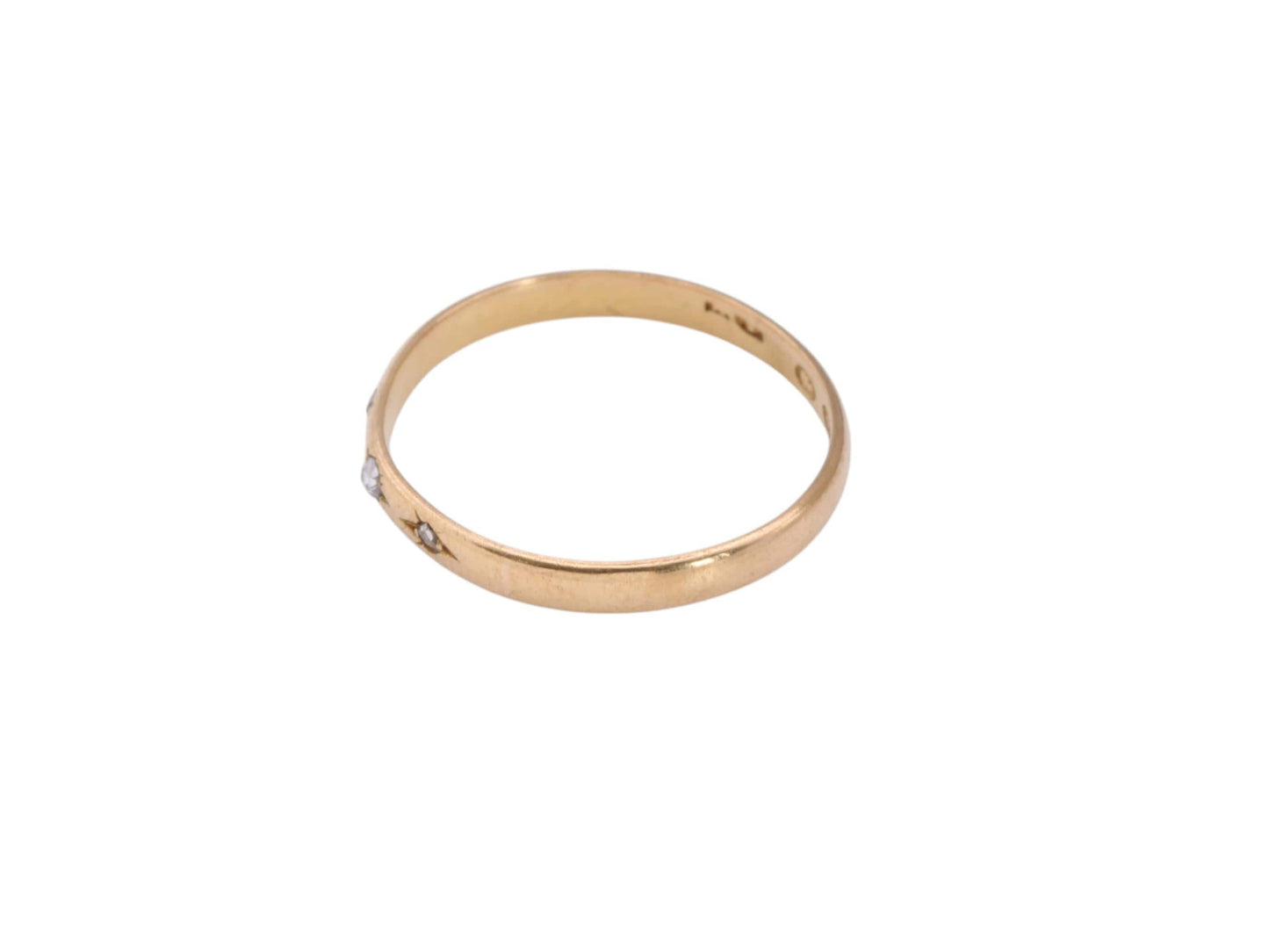 Antique 22ct Gold Victorian Diamond Wedding Band Ring, 1865