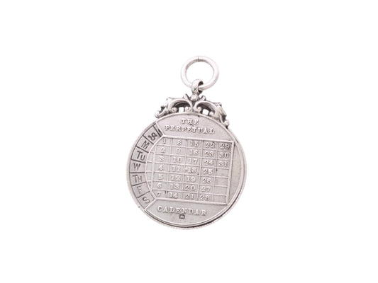 Antique Sterling Silver The Perpetual Calendar Pendant, 1899