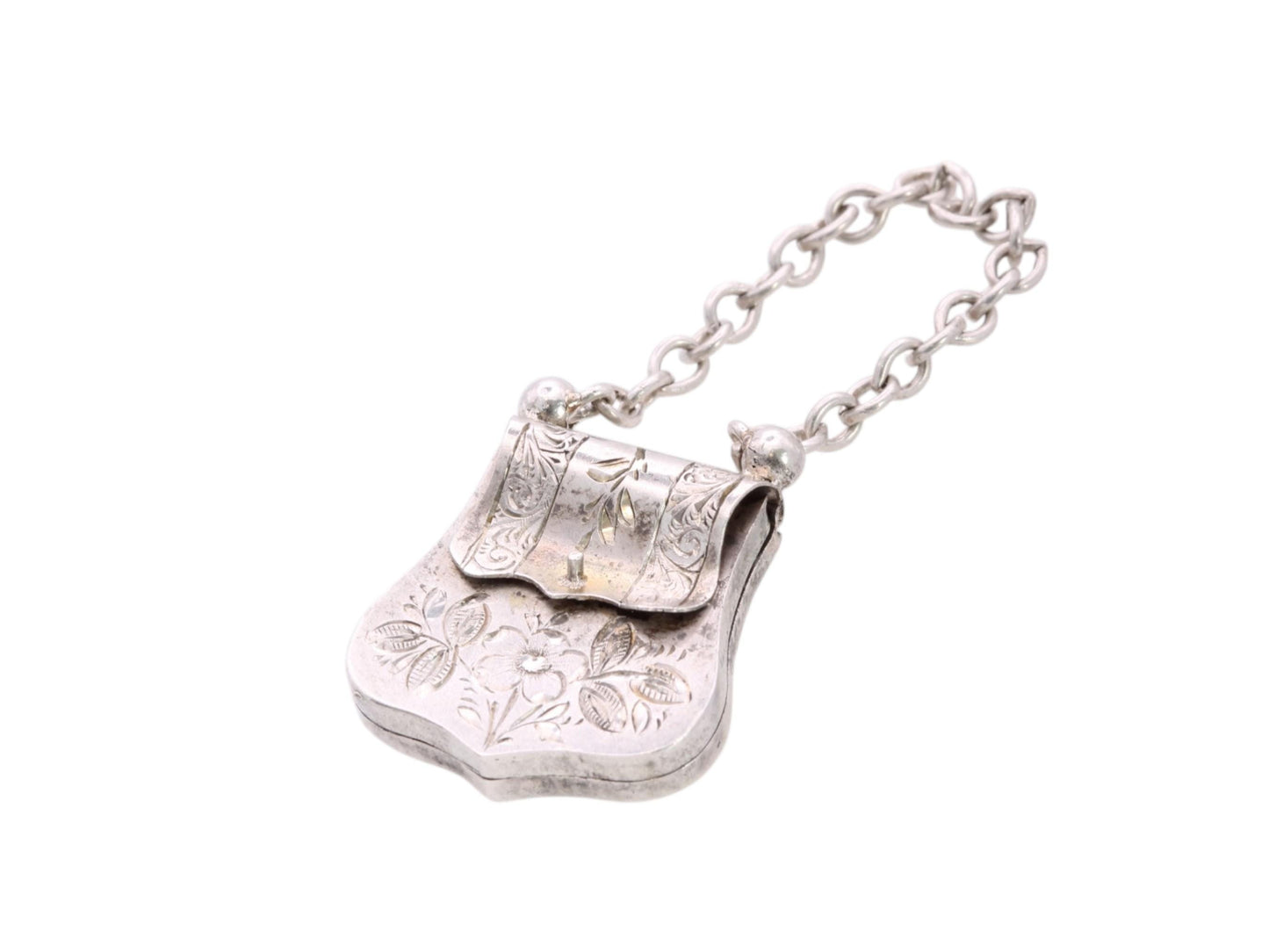 Antique Sterling Silver Handbag Purse Locket, 1885