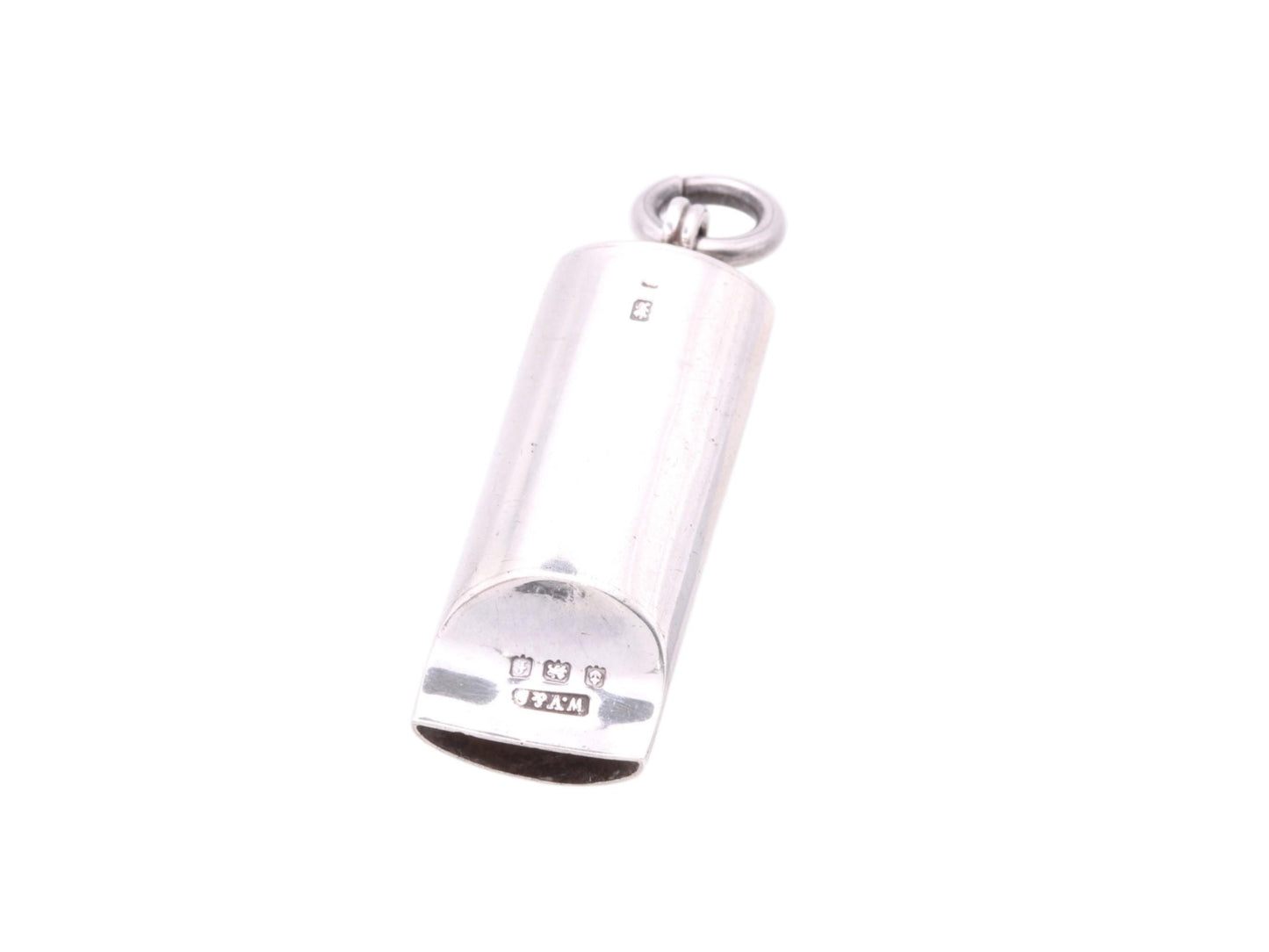 Antique Sterling Silver Whistle Pendant, 1905