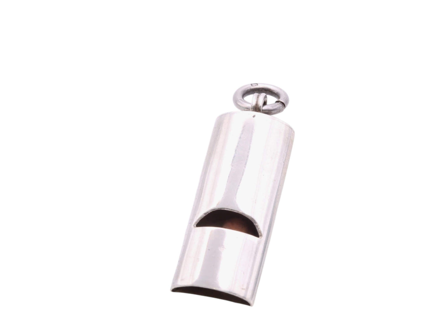 Antique Sterling Silver Whistle Pendant, 1905