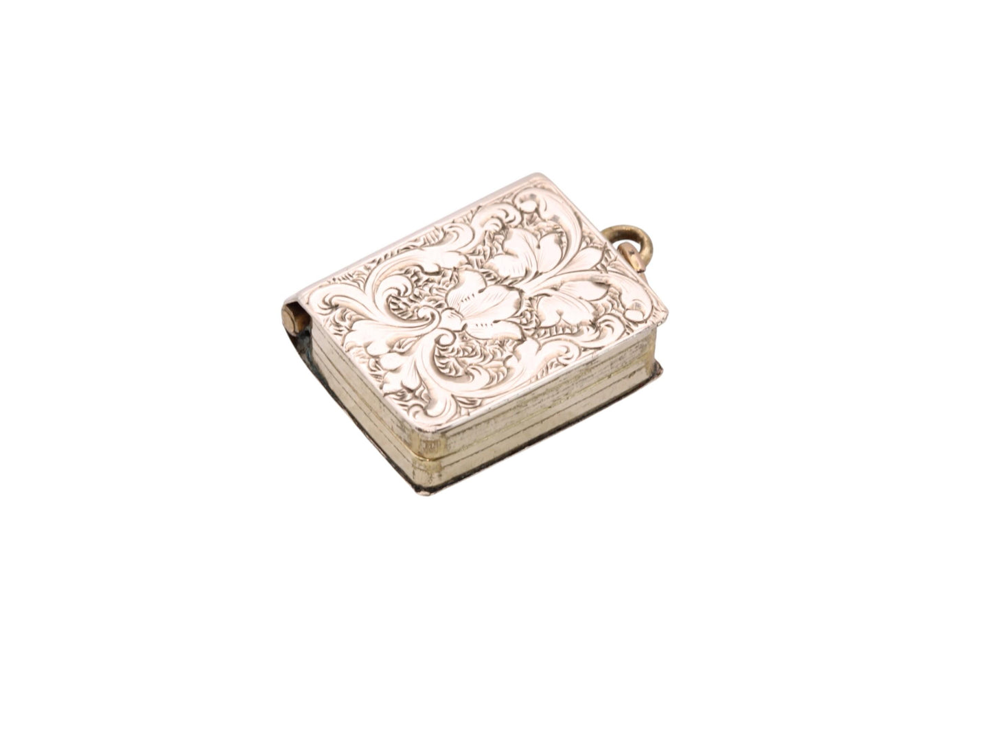 Antique 9ct Gold Chased Book Locket, c.1880