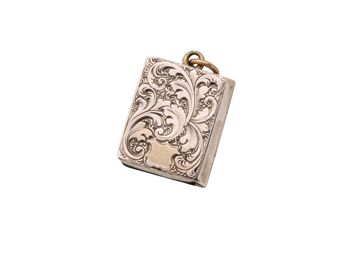 Antique 9ct Gold Chased Book Locket, c.1880