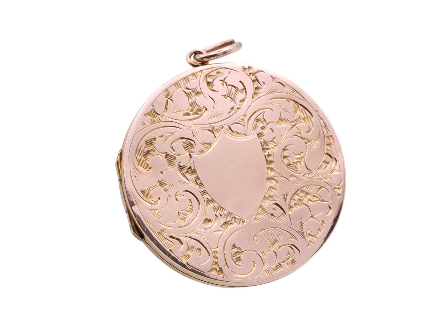Antique 9ct Gold Chased Floral Locket