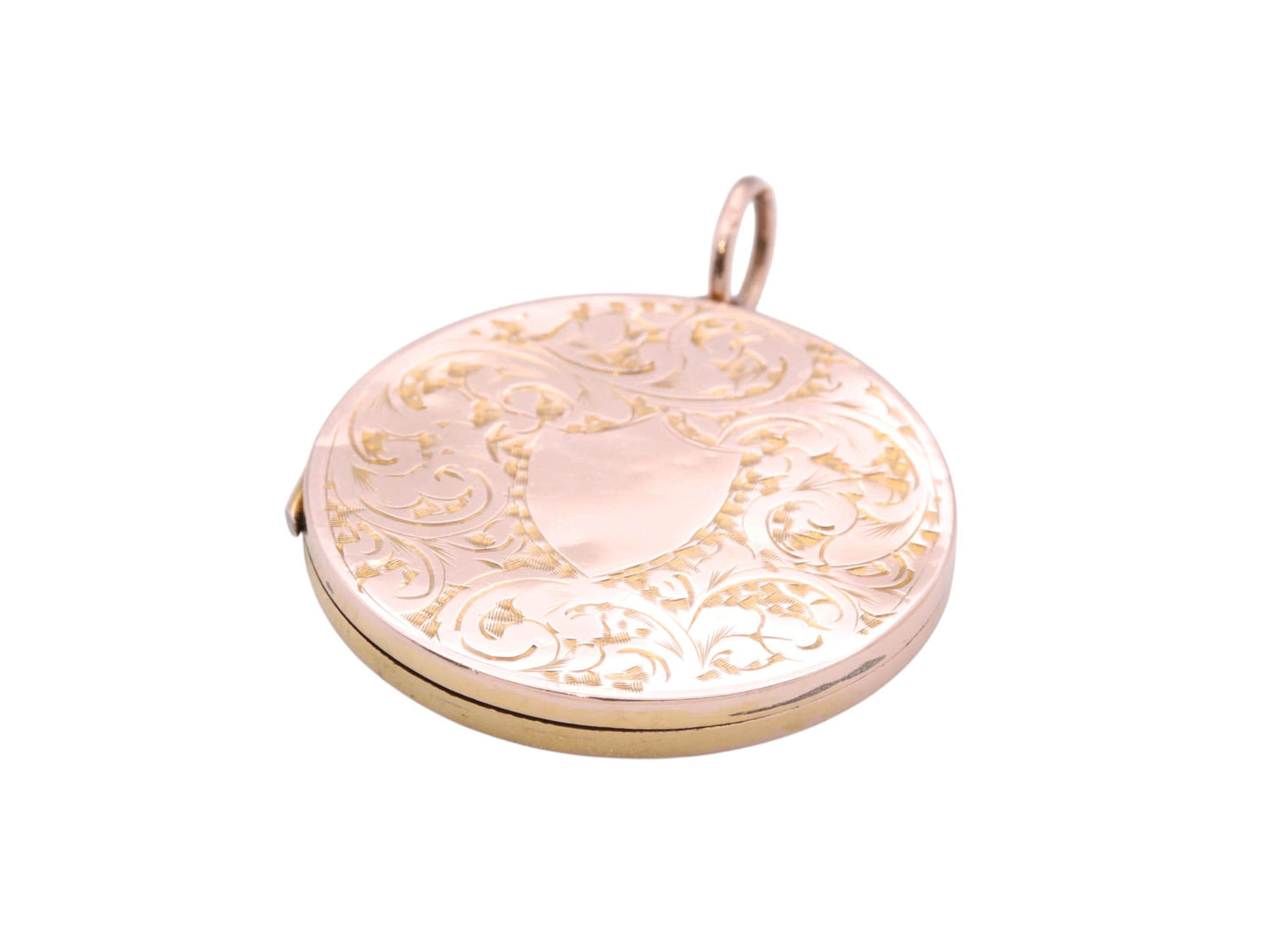 Antique 9ct Gold Chased Floral Locket