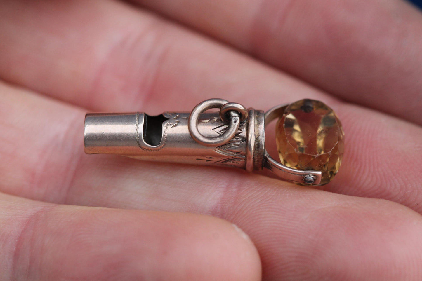 Antique-9ct-Gold-Citrine-Spinner-Whistle