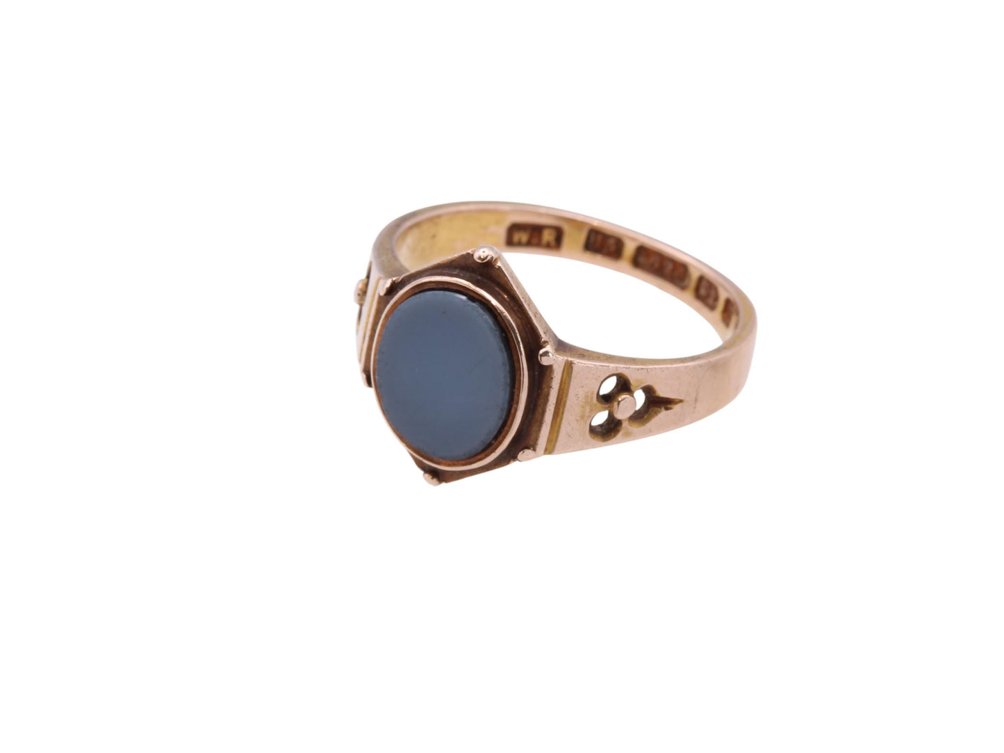 Antique 15ct Gold Blue Sardonyx Signet Ring, 1865