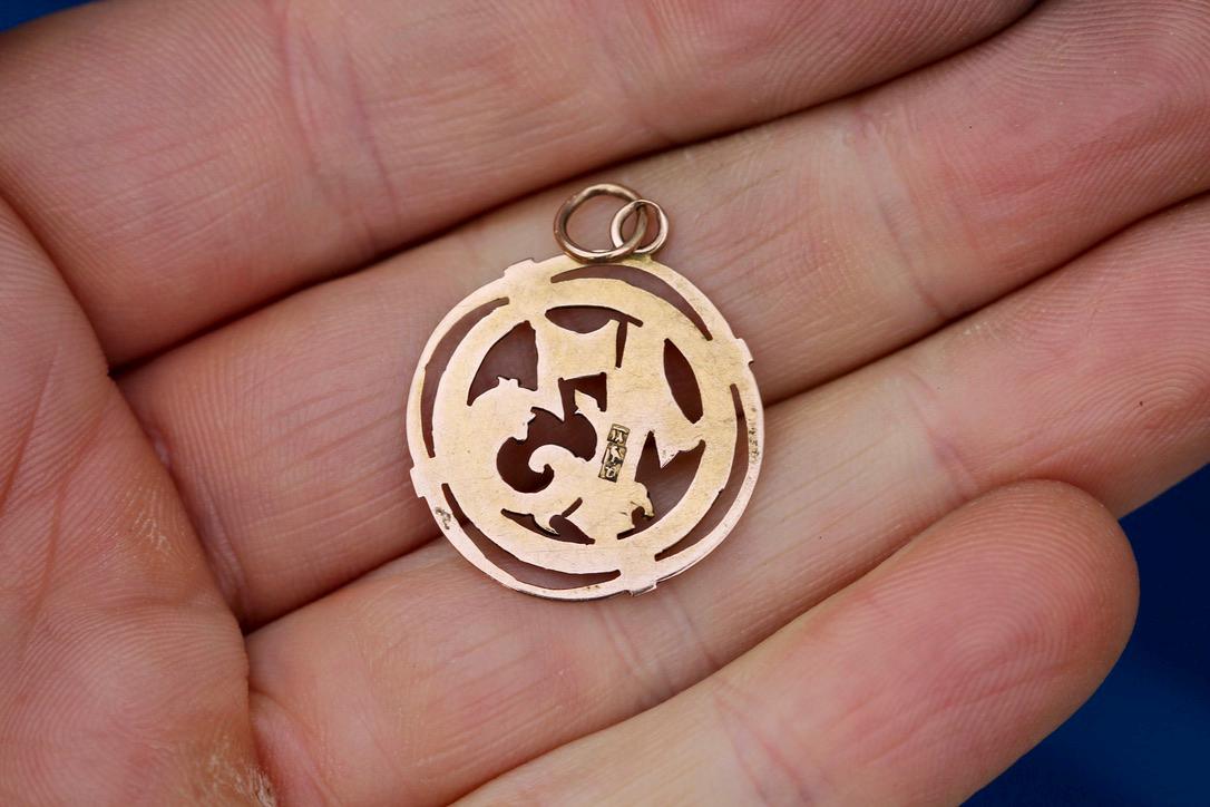 Vintage 18ct Gold Egyptian Lucky 13 Pendant, 1945