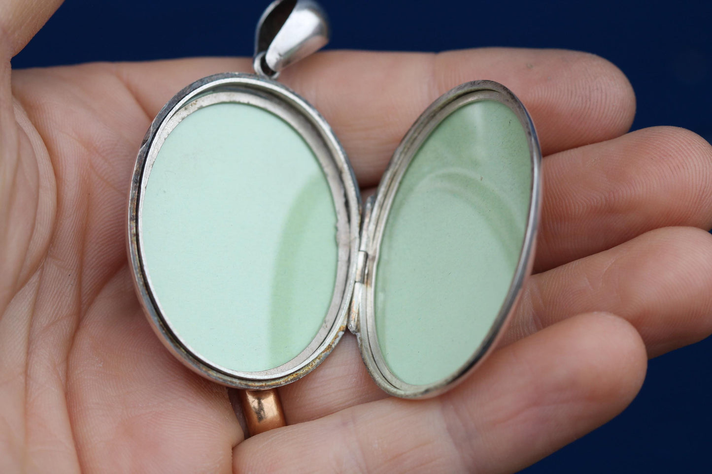 Antique Sterling Silver Chased Forget Me Not Locket