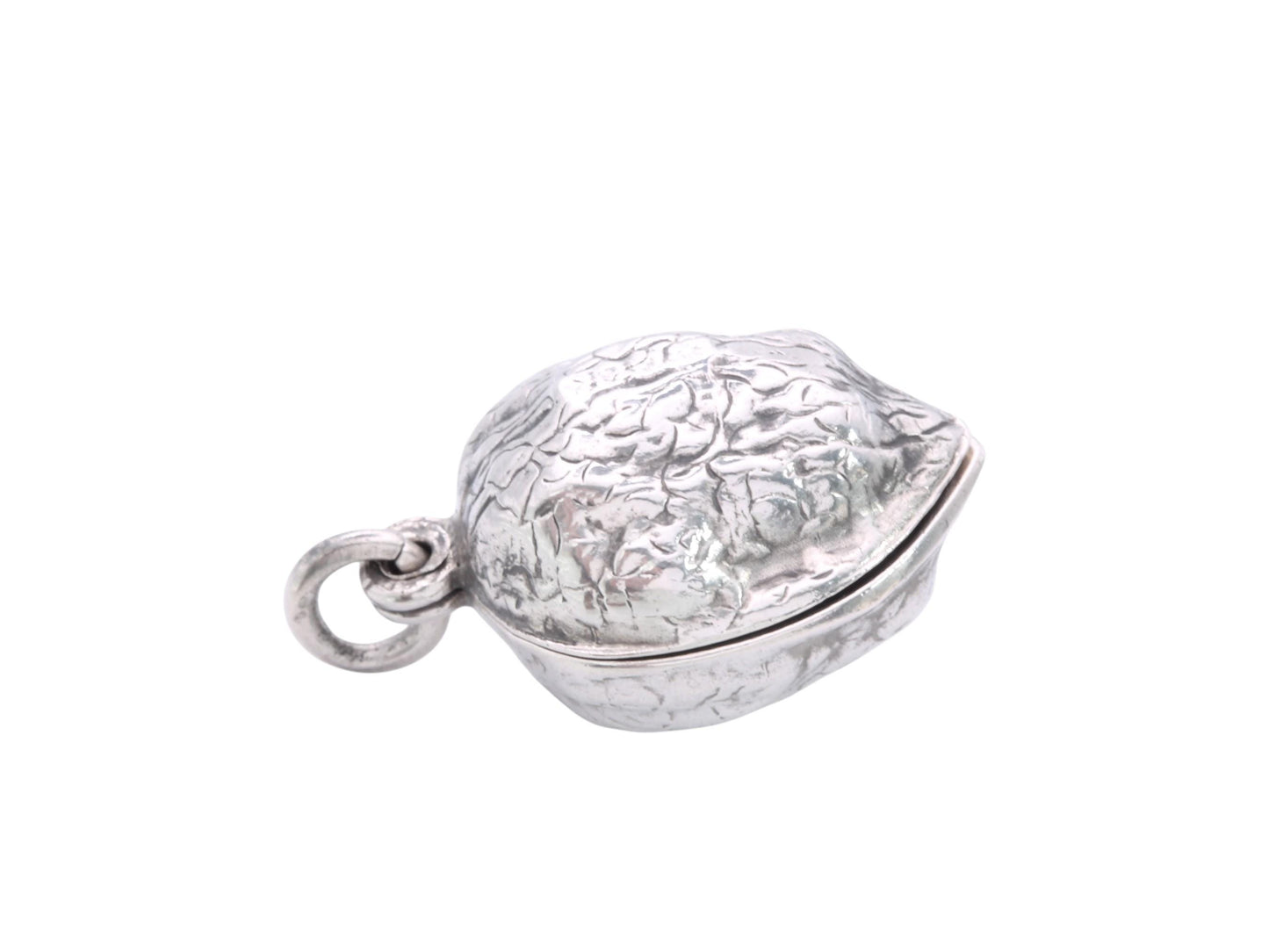 Antique Sterling Silver Walnut Pendant Locket, 1881