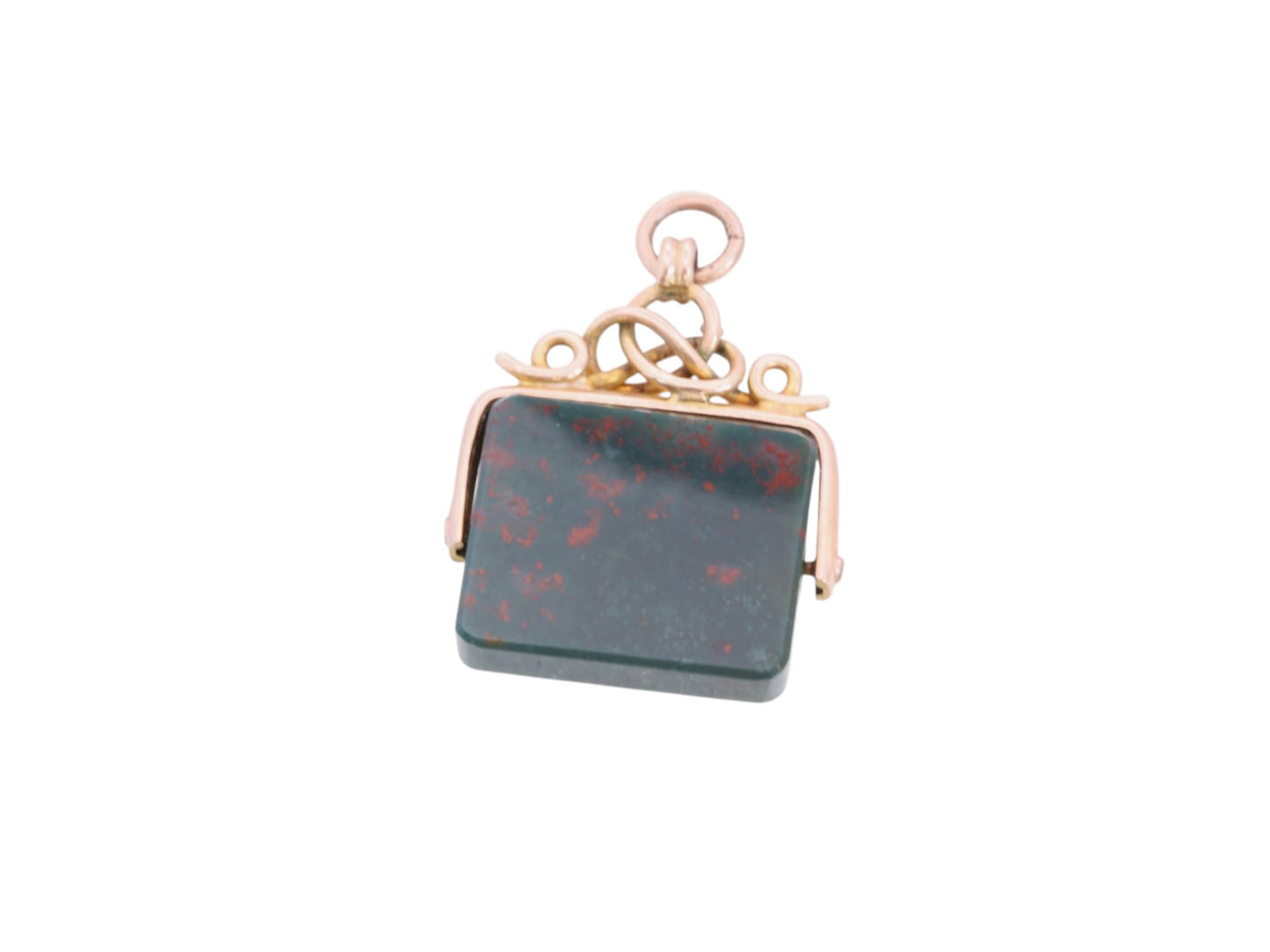 Antique 9ct Gold Bloodstone Spinner, 1930