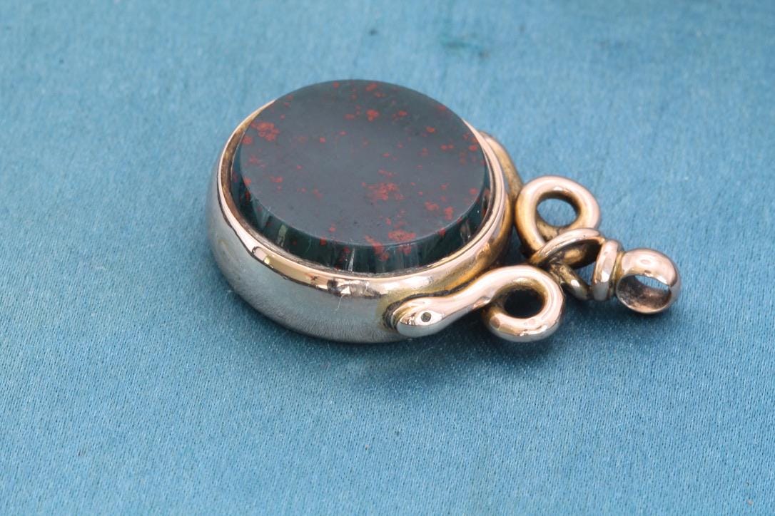 Antique 15ct Gold Snake Compass Pendant, 1899