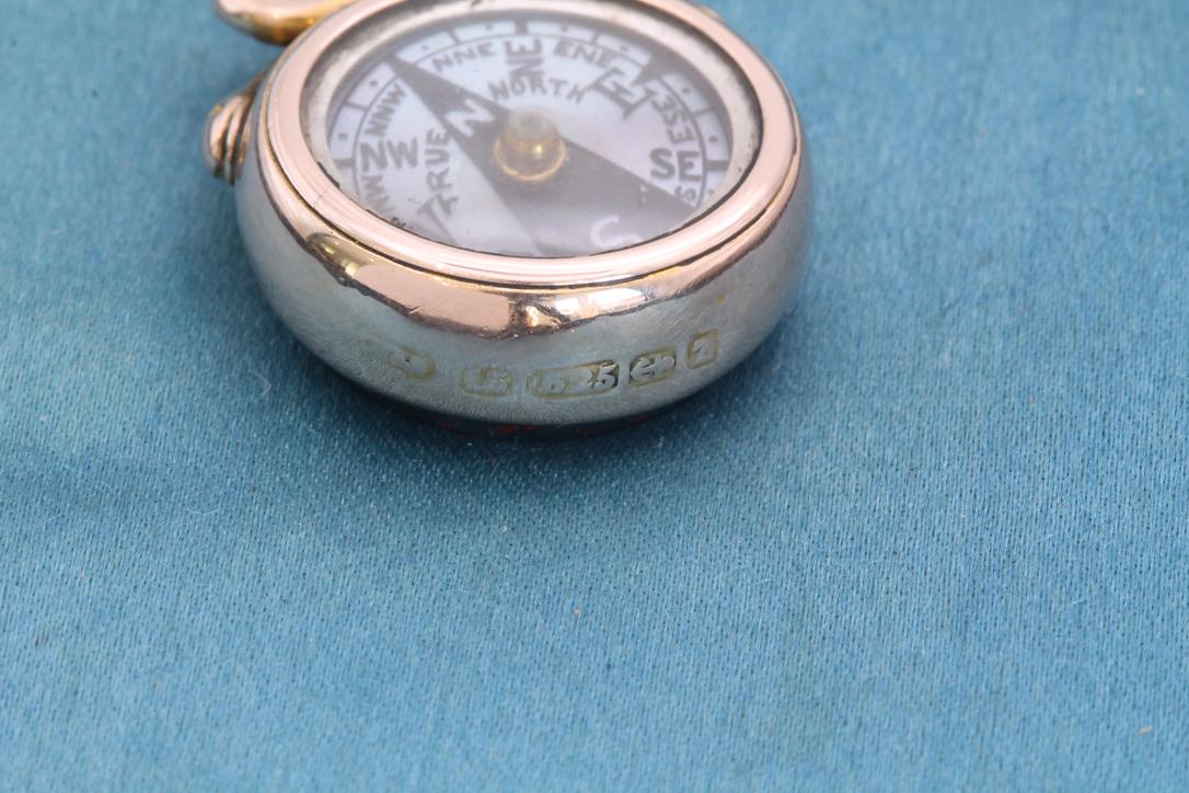 Antique 15ct Gold Snake Compass Pendant, 1899