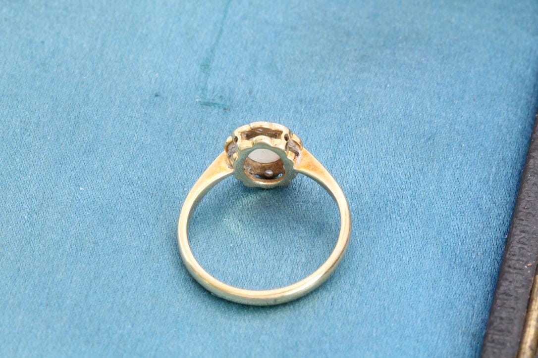 Antique Art Deco 18ct Gold & Platinum Opal Diamond Ring