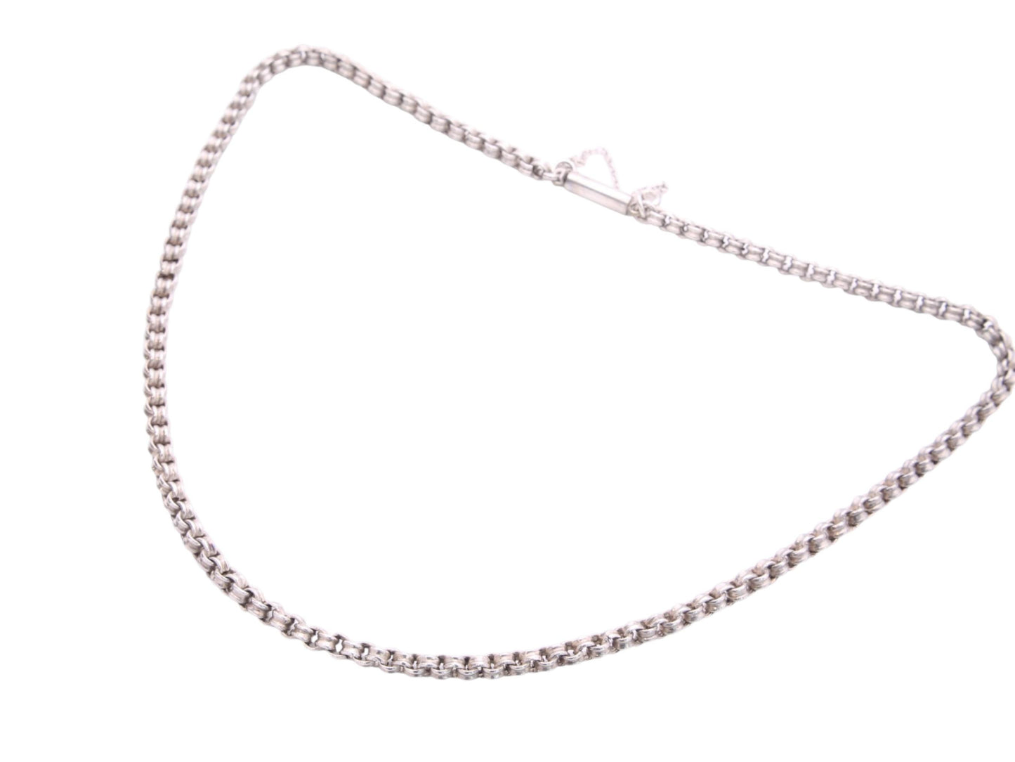 Antique Sterling Silver Belcher Link Necklace, 19"