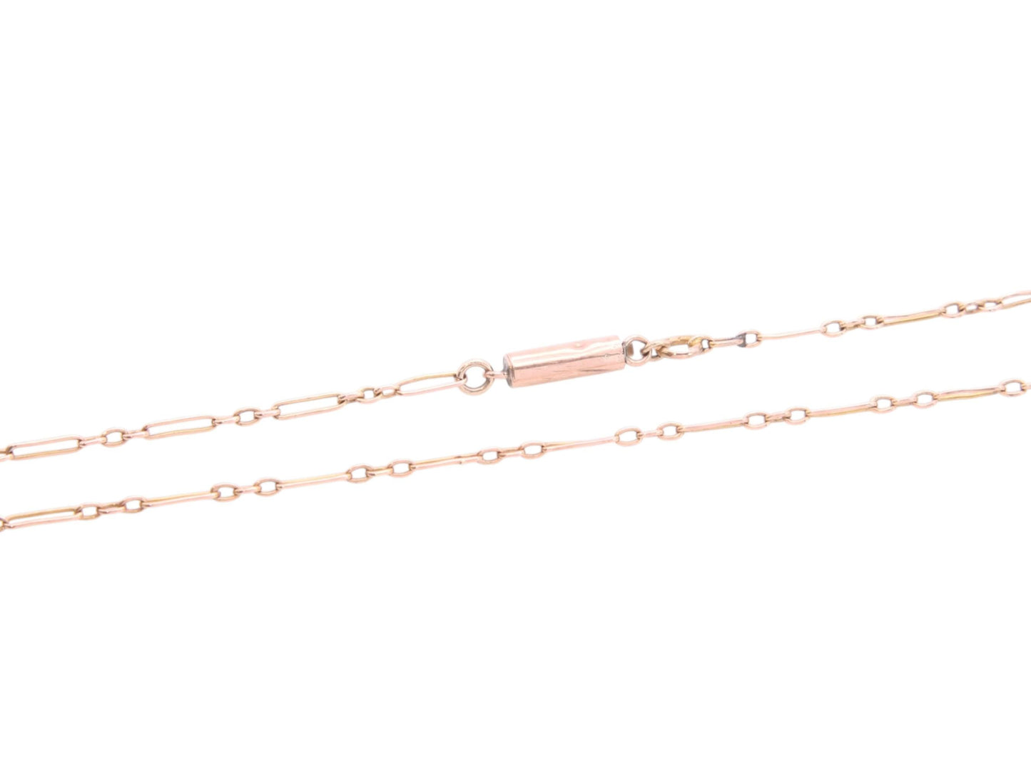 Antique 9ct Gold Trombone Link Necklace, 19.75"